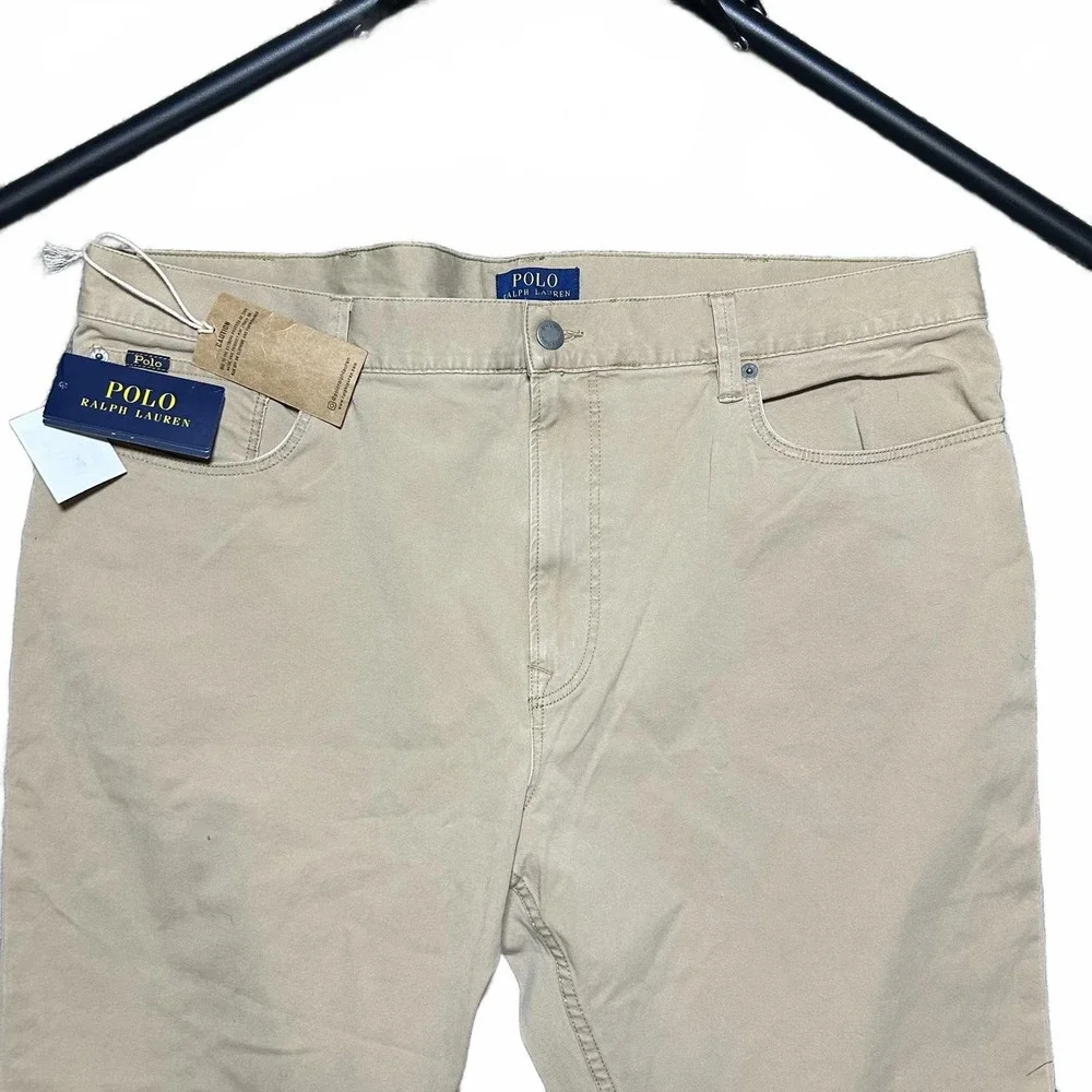 Polo Ralph Lauren Mens 5-Pocket Straight Leg Chino Pants‎ Tan 40x30 NWT